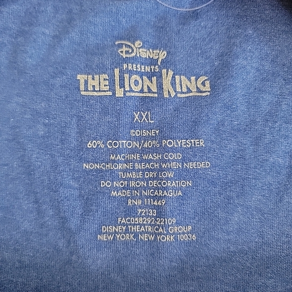 Disney The Lion King T Shirt Musical Hakuna Matata Size 2XL Blue XXL NWT - Picture 5 of 8
